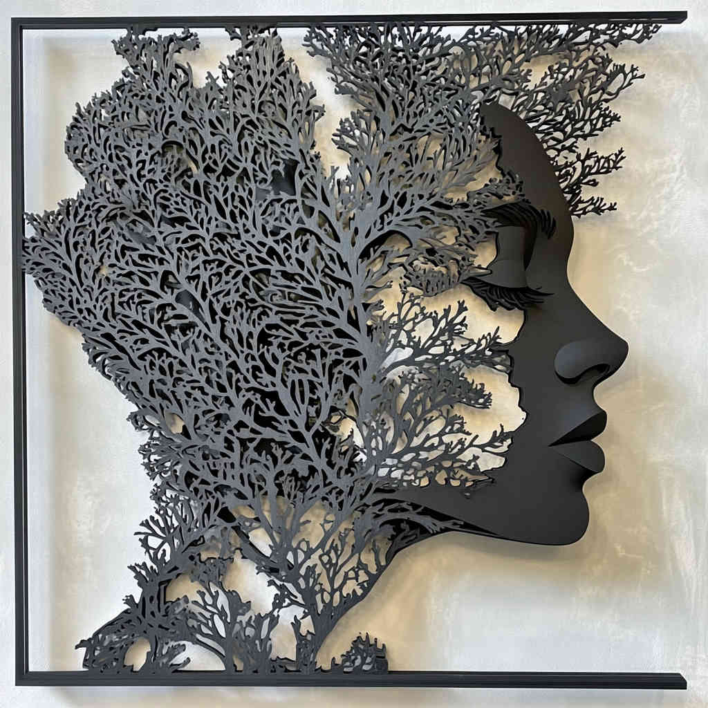 Laser-cut custom artwork piece